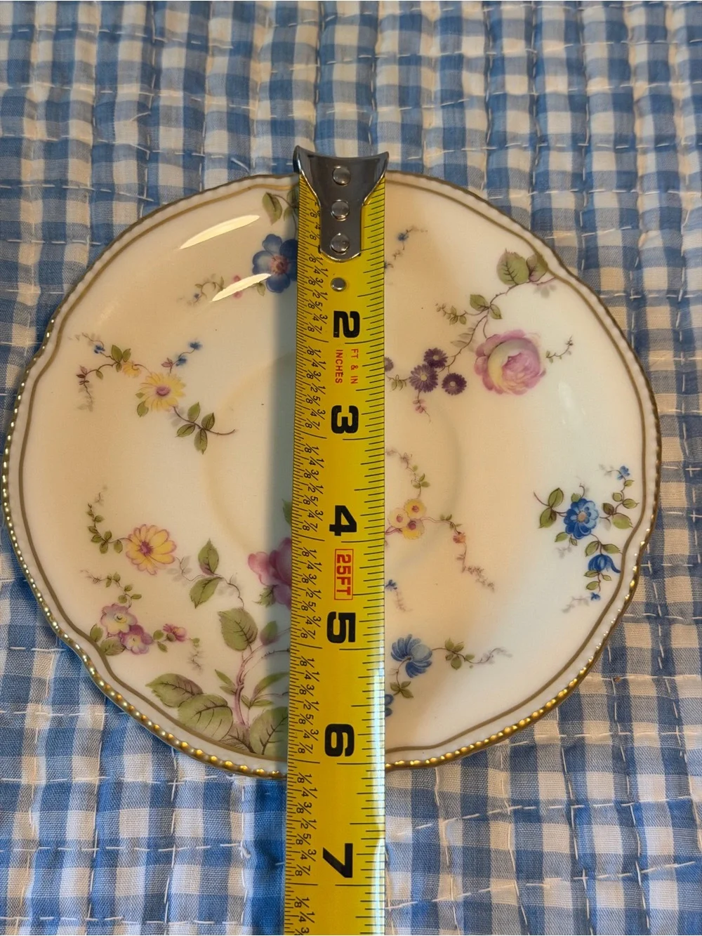 Set of 11 Vintage Castleton China Sunnyvale Floral Saucers Gold Trim 6in Round